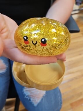 Gold Glitter Kawaii Squishy Toy